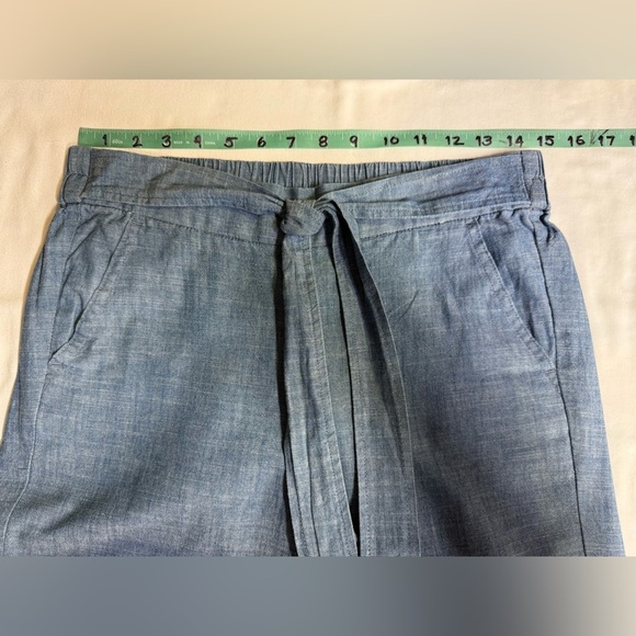 J CREW Chambray belted wide leg Capri pants size 6 - Picture 10 of 12